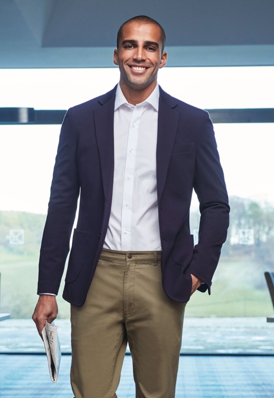 8026 Men's Rory Jersey Slim Fit Jacket - Image 3