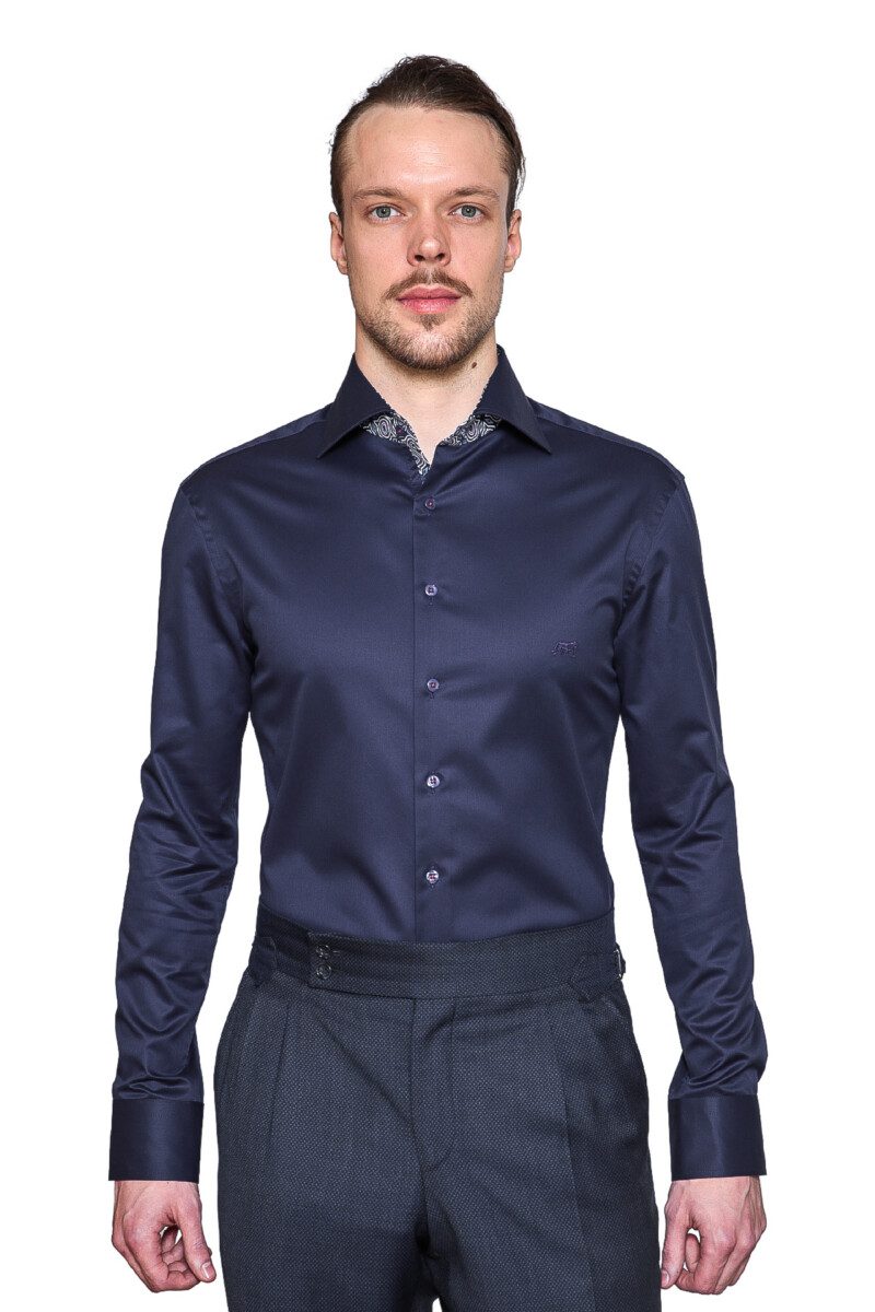 124 Duca Non-Iron Navy Shirt