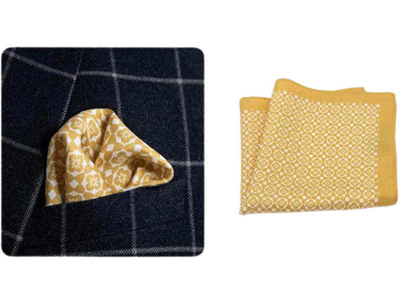 124 Marigold Patterned Silk Hankie