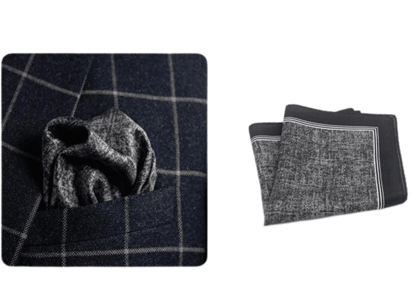 124 Grey Chambray Silk Hankie