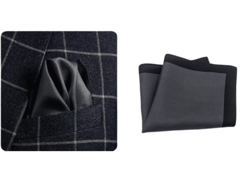 124 Dark Grey Silk Hankie