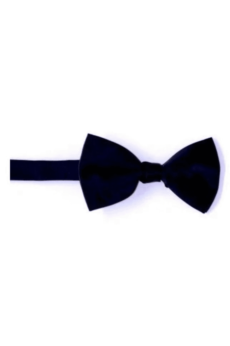 124 Navy Satin Bow Tie