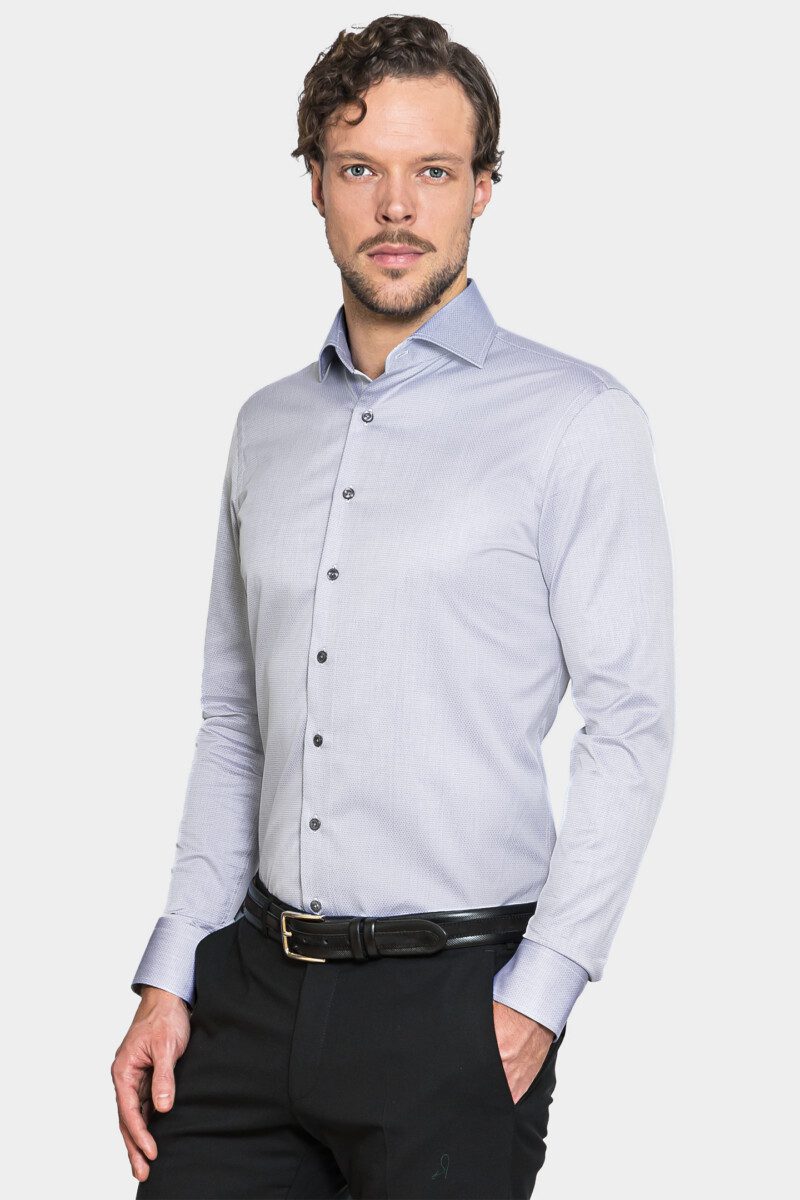 Clark Steel Blue Structured Shirt