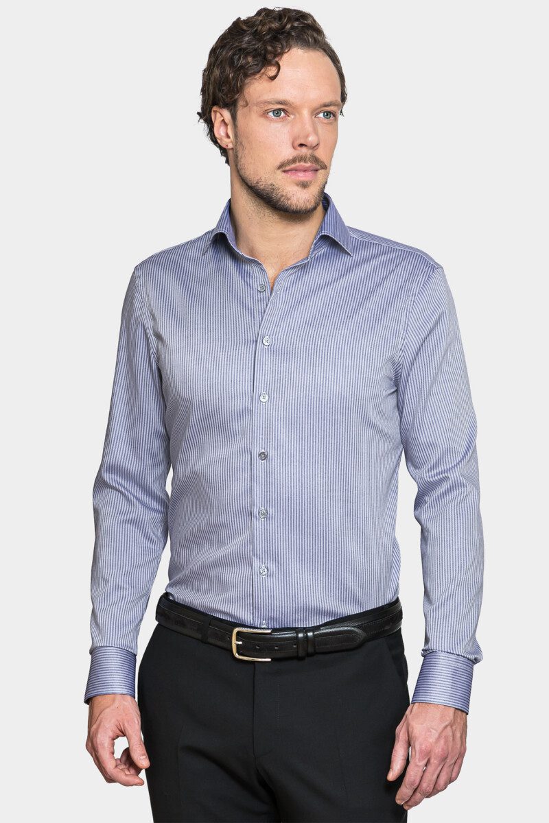 Pula Blue Herringbone Shirt