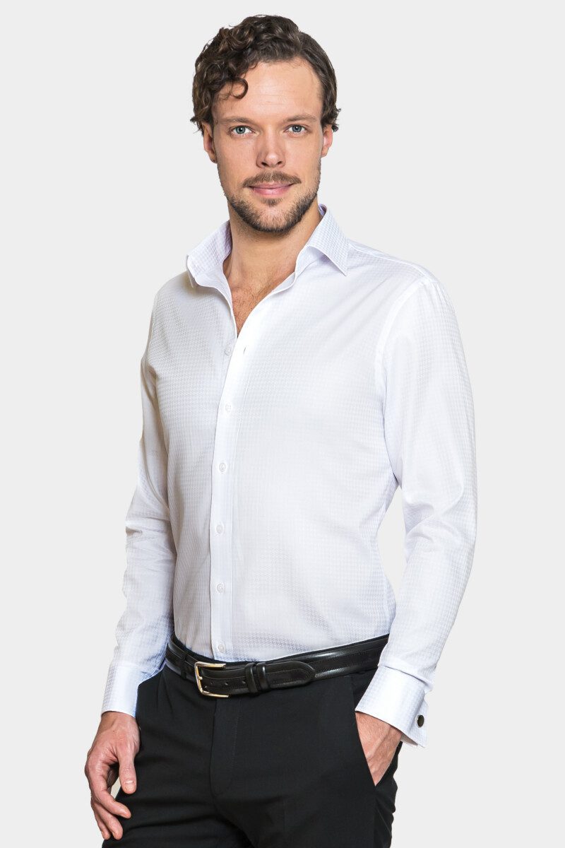 Royal White Patterned Shirt