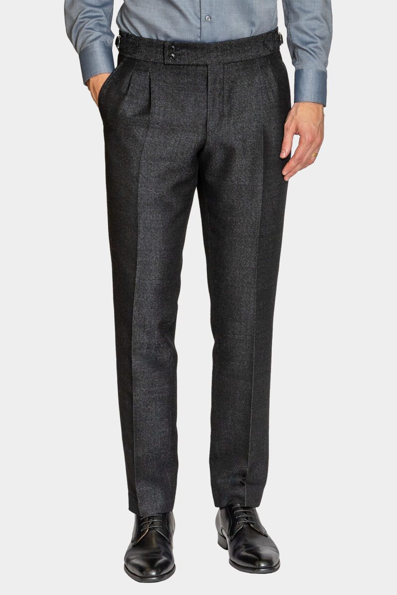 Alfie Black Pleated Trousers