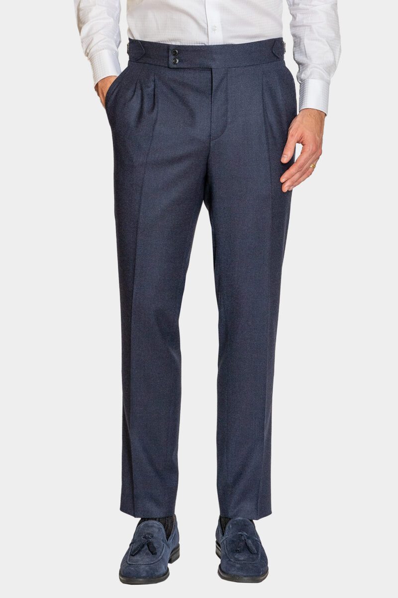 Alfie Navy Pleated Trousers