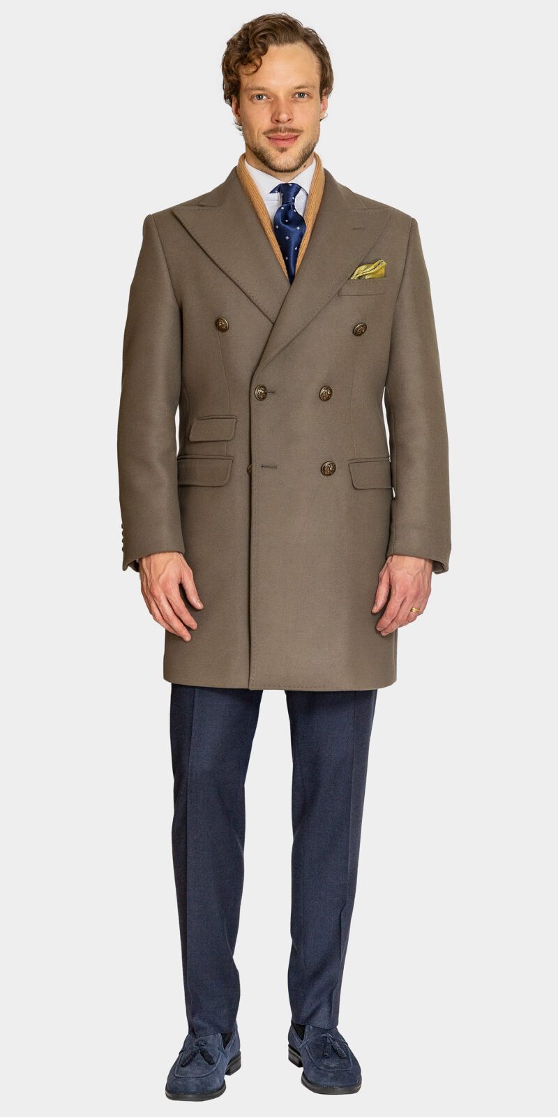 George Taupe Double Breasted Coat
