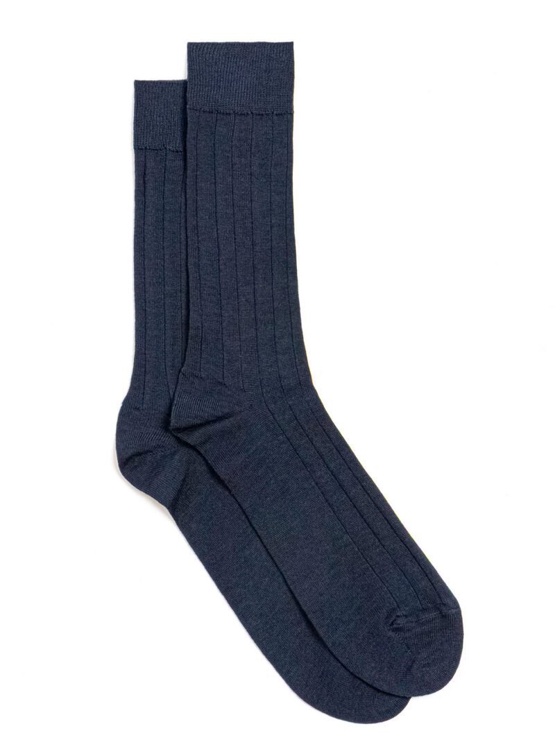 Grade Navy Merino Wool Socks