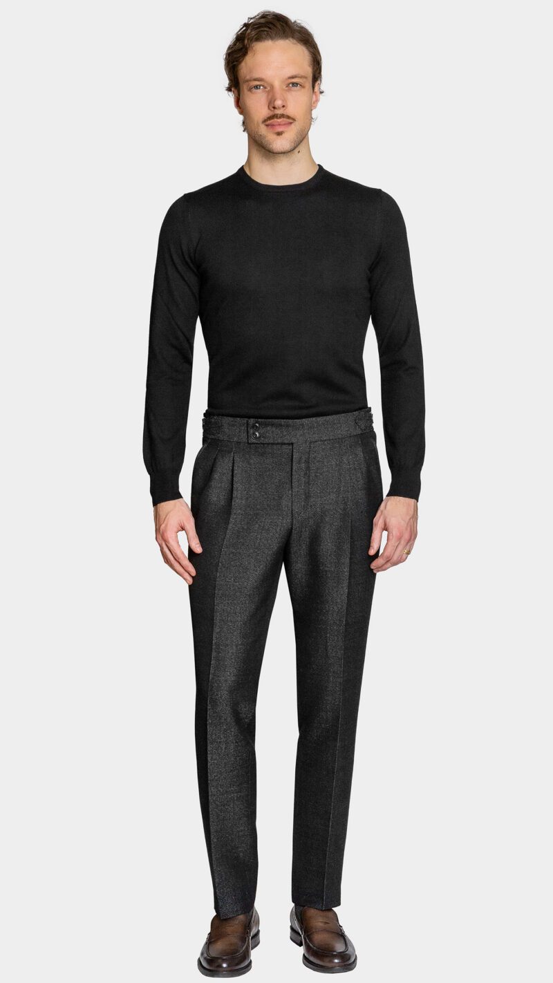 Black Merino Crew Neck