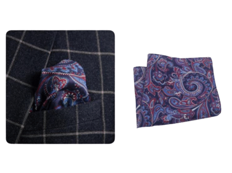 Violet Paisley Silk Hankie