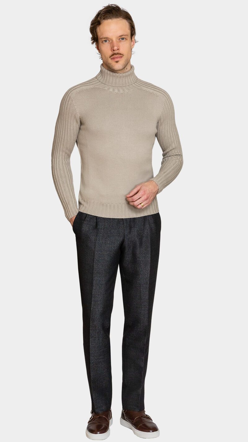 Taupe Merino Turtle Neck