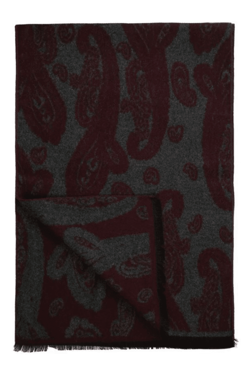 Bordeaux Paisley Double Faced Scarf
