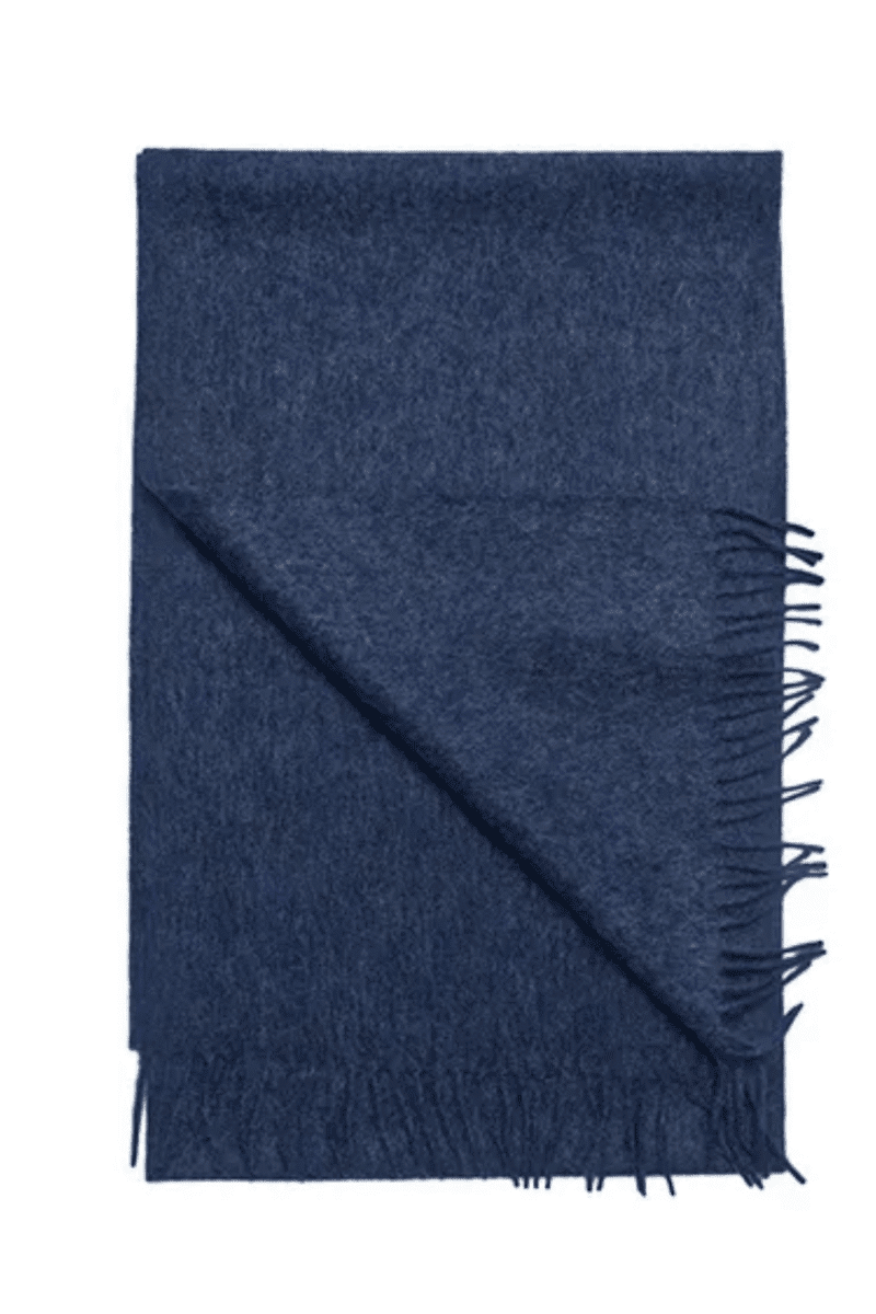 Blue Melange Wool Scarf