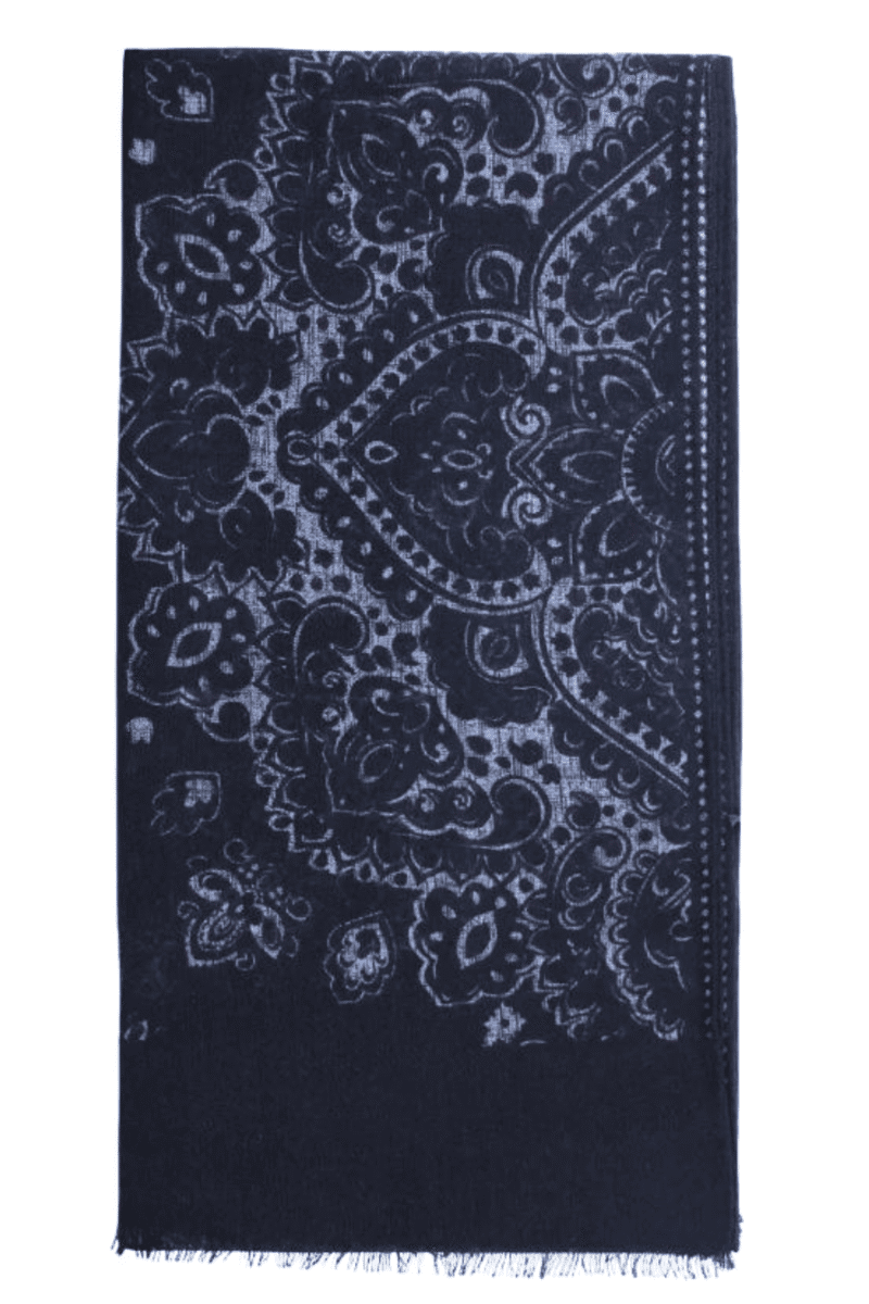 Navy Paisley Scarf