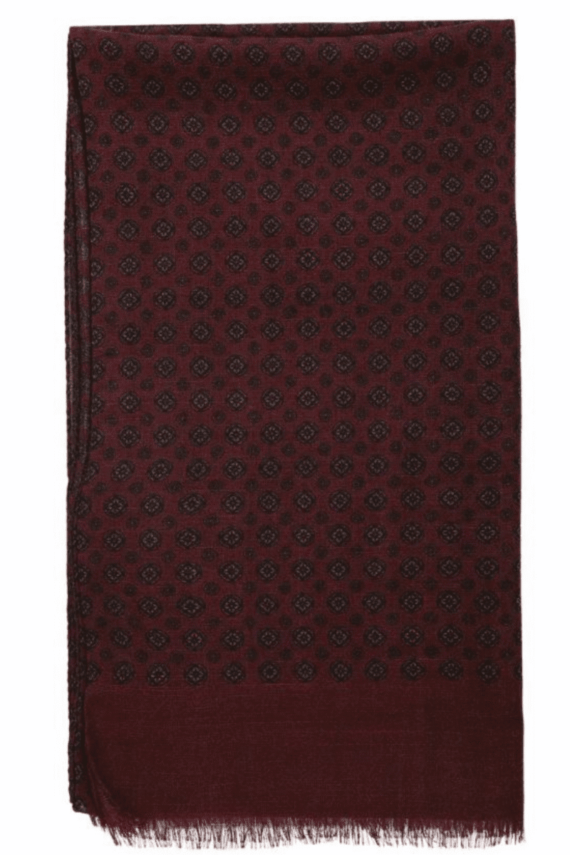 Rust Patterned Wool Scarf