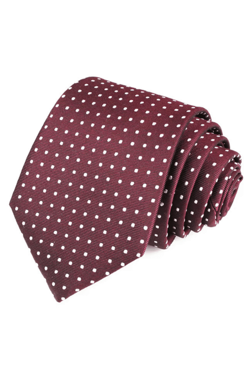 Red Dotted Silk Tie