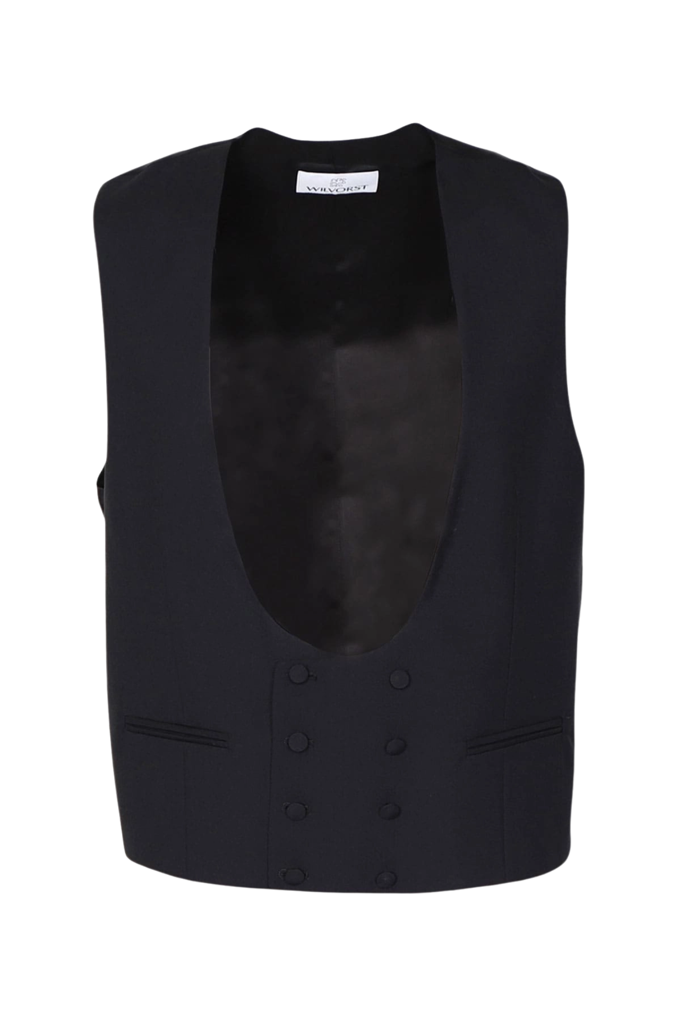 Black Double Breasted Tuxedo Waistcoat