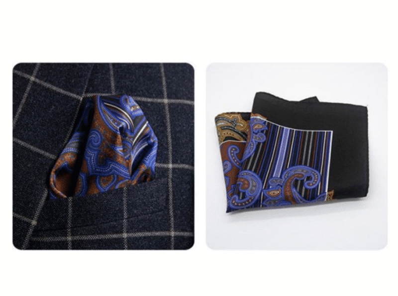 Black and Bronze Patterned Hankie