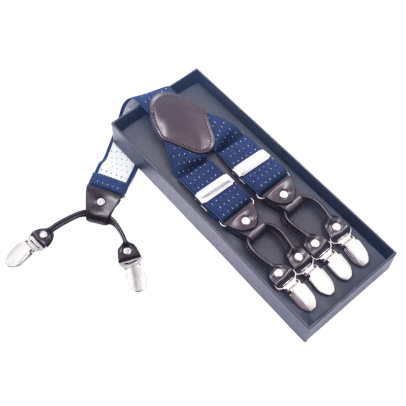Blue Dotted Suspenders