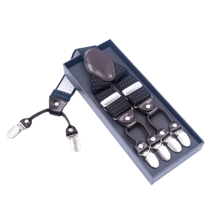 Black Dotted Suspenders