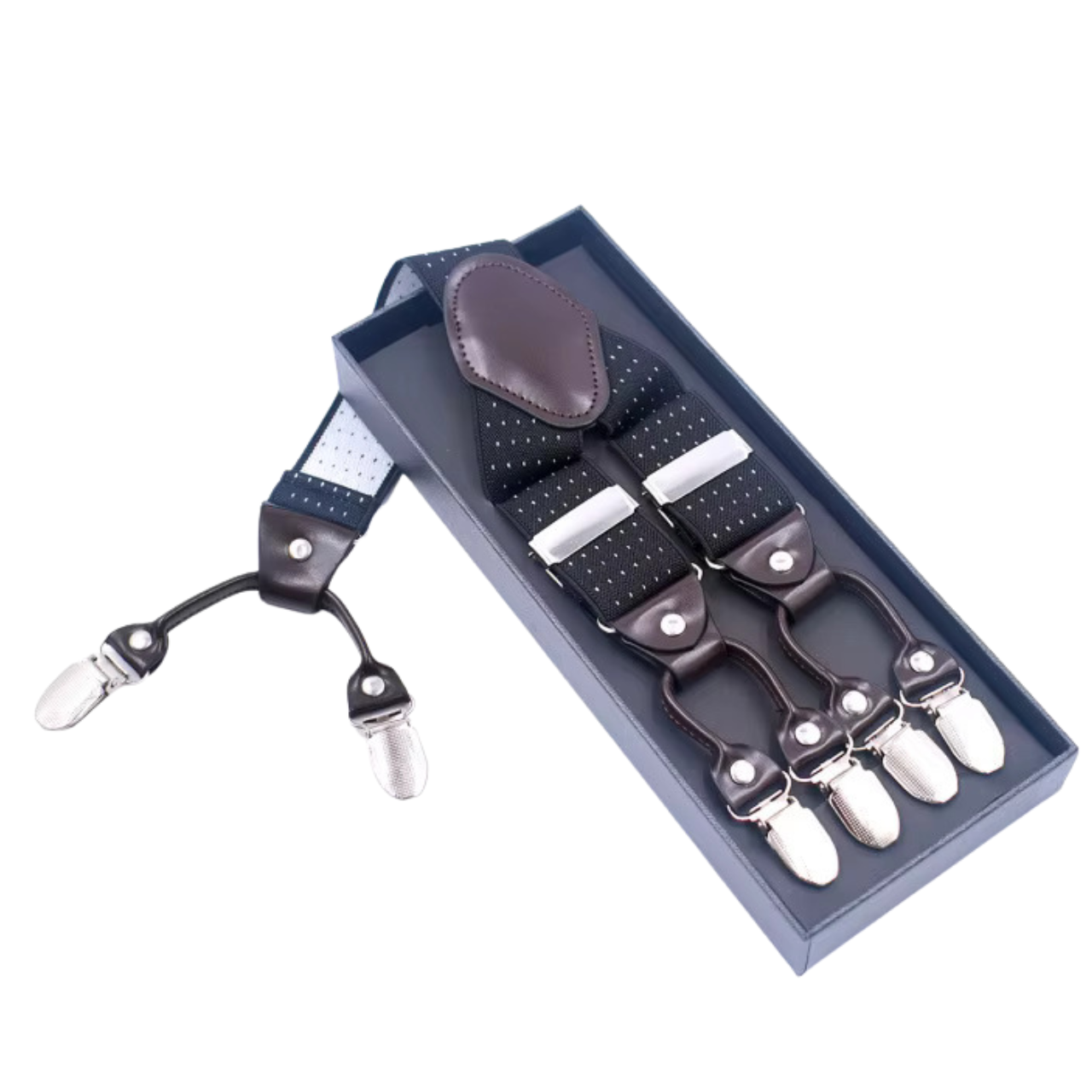 Black Dotted Suspenders