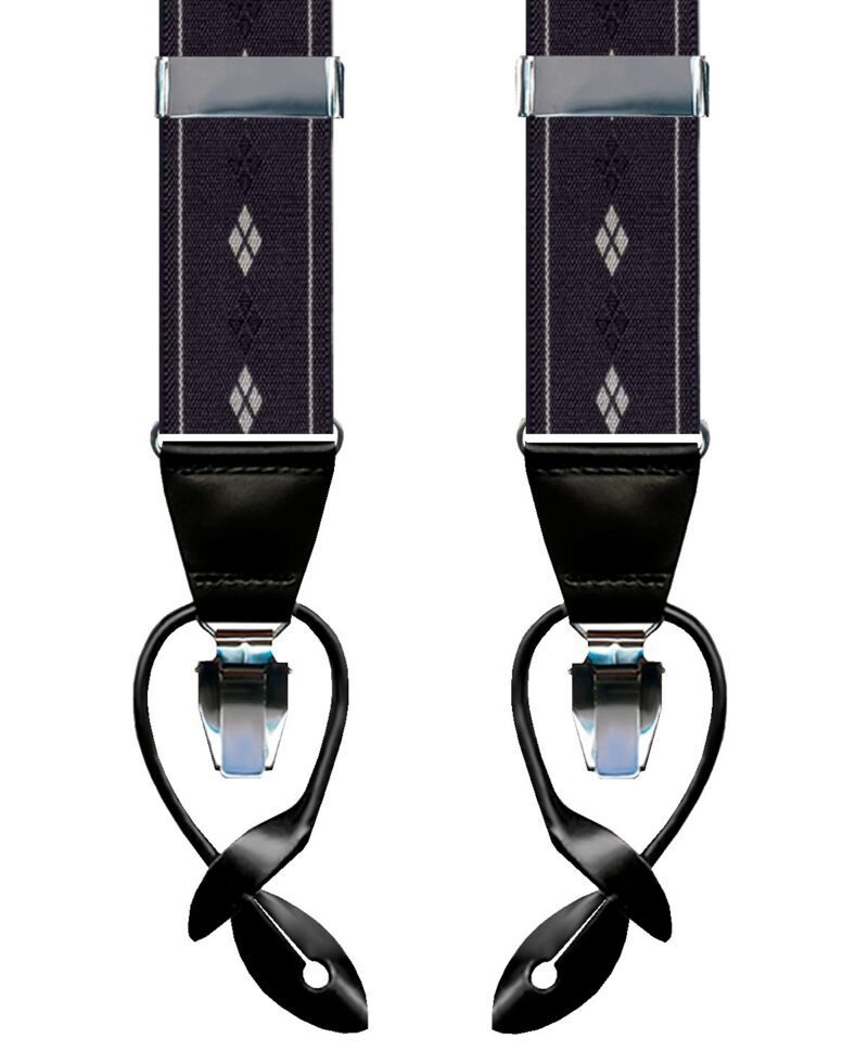 Navy Patterned 2-in-1 Suspenders