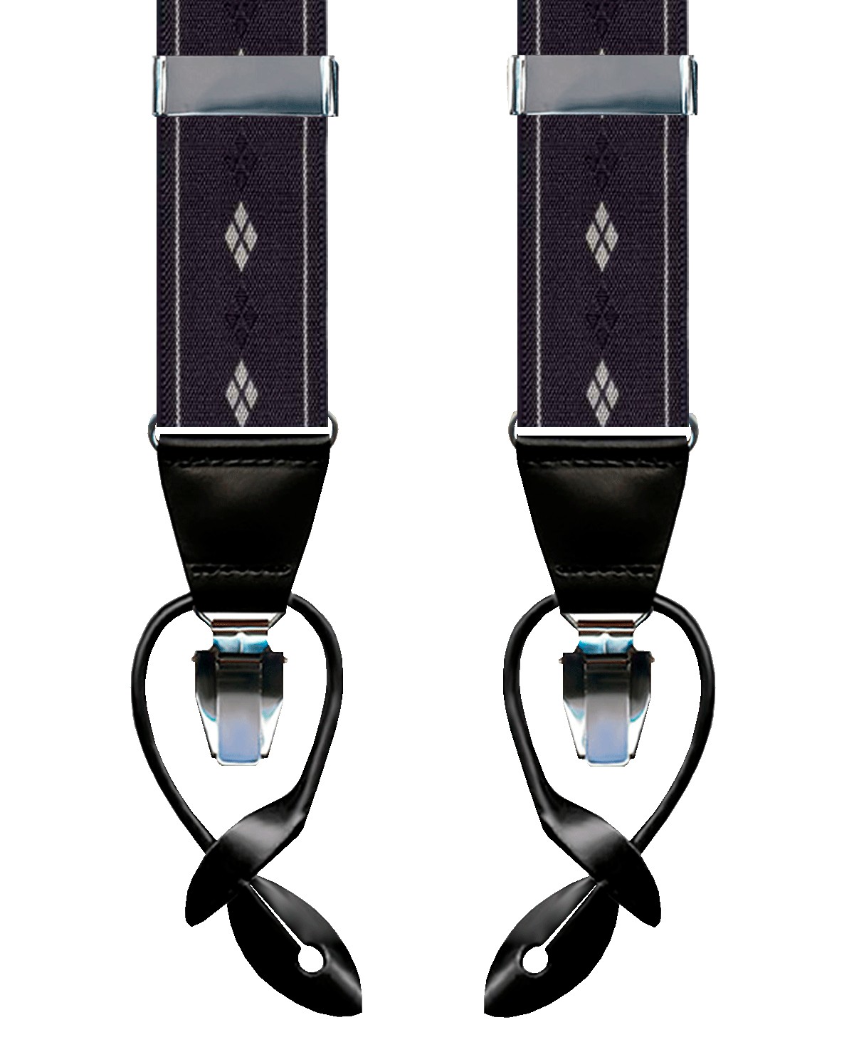Navy Patterned 2-in-1 Suspenders