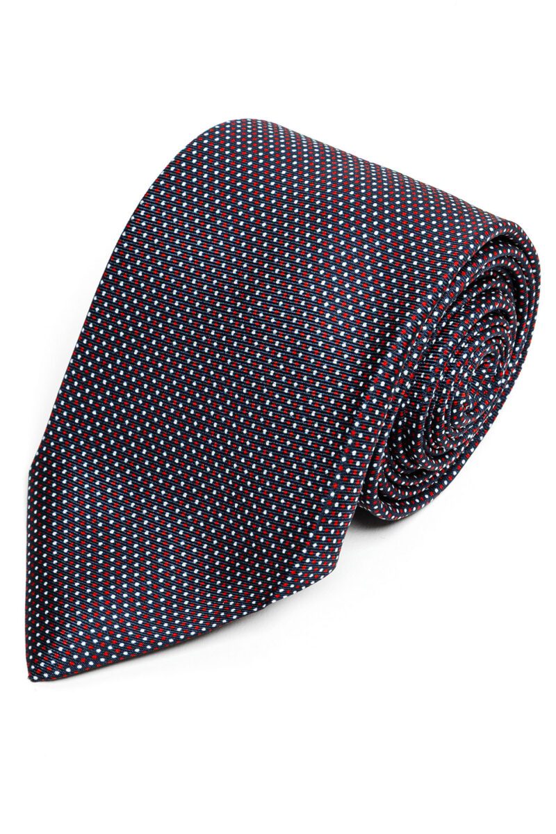 Black and Red Dotted Silk Tie