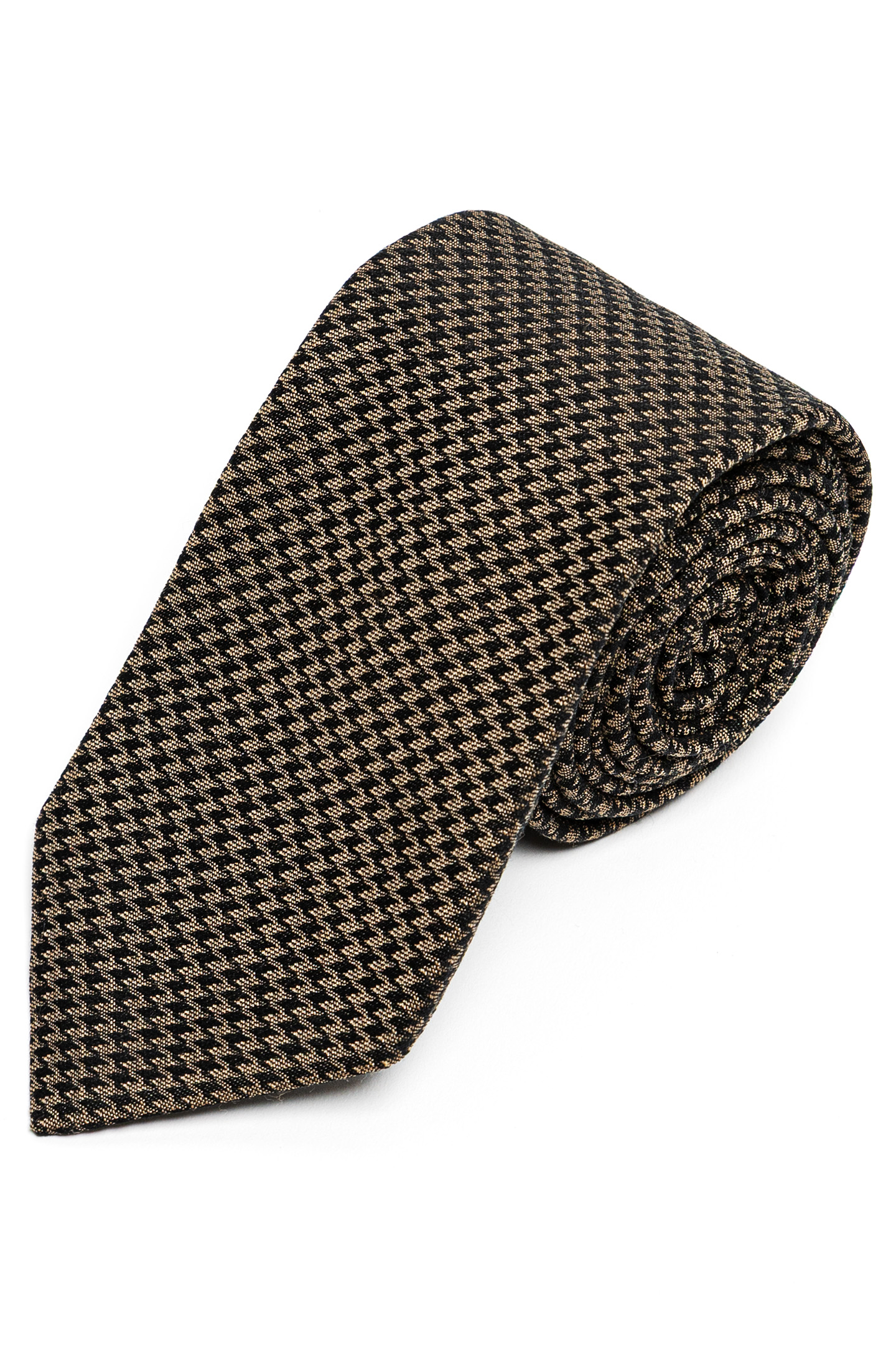 Bronze Houndstooth Wool Tie
