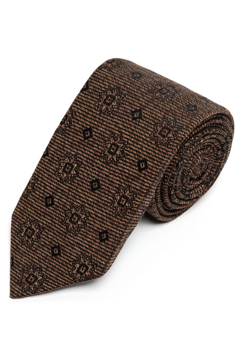 Bronze Patterned Wool Tie