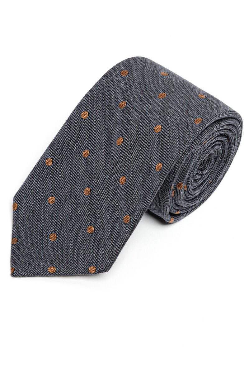 Charcoal Dotted Wool Tie