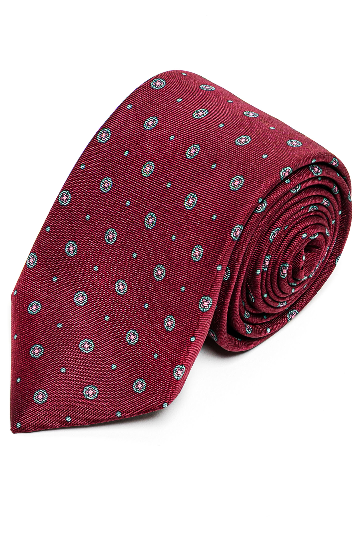 Cherry Red Patterned Silk Tie