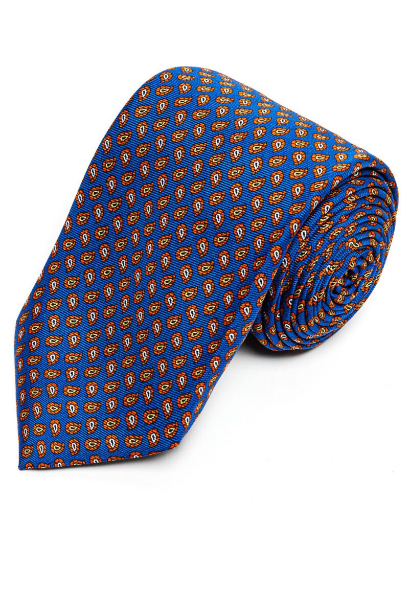 Cobalt Patterned Silk Tie