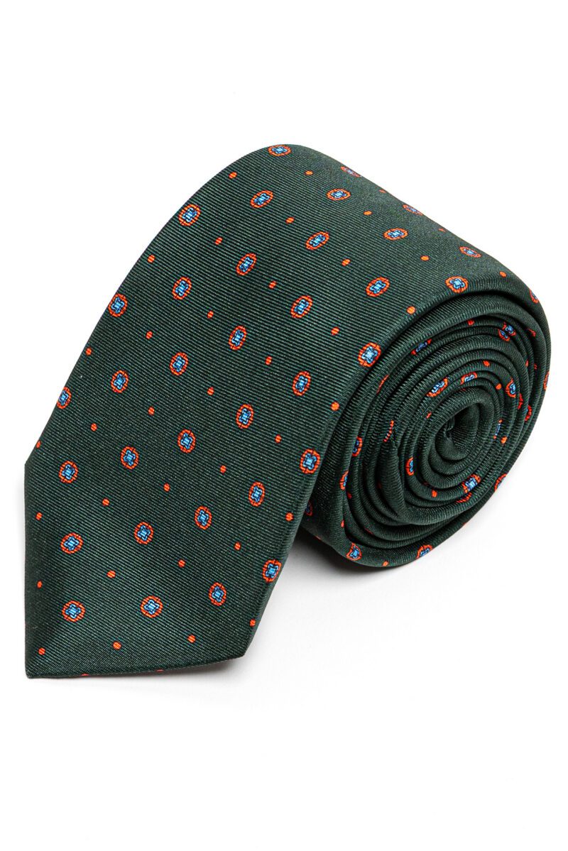 Jade Patterned Silk Tie