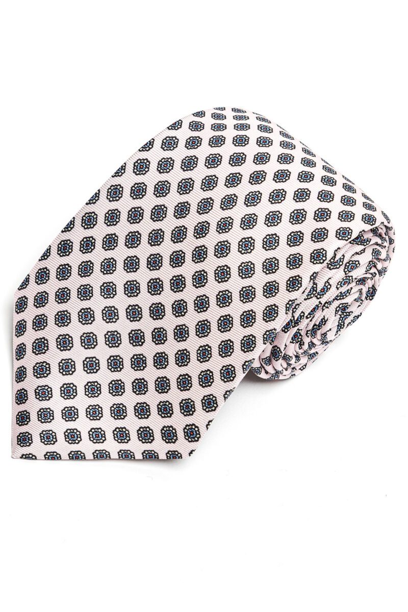 Pale Pink Patterned Silk Tie