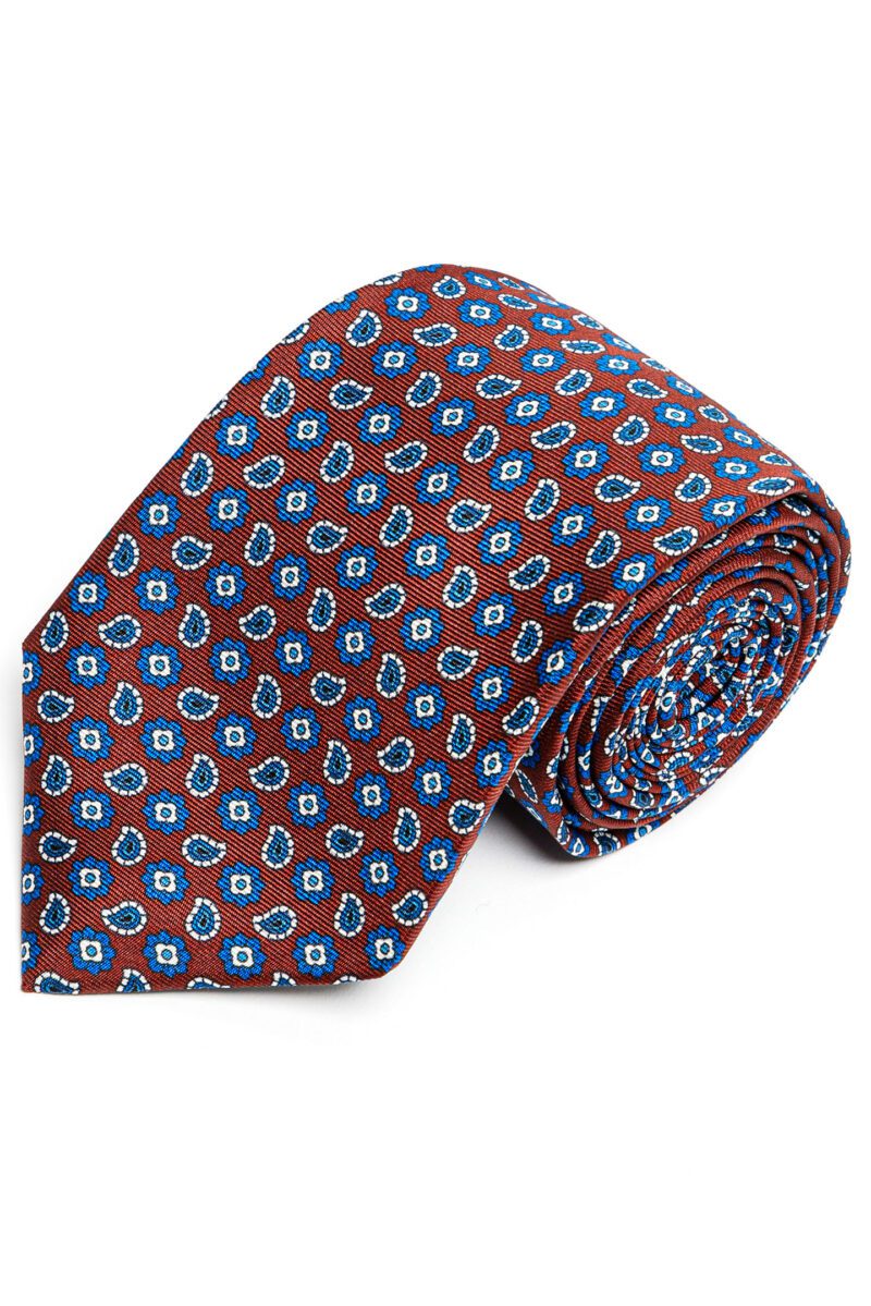 Red Patterned Silk Tie