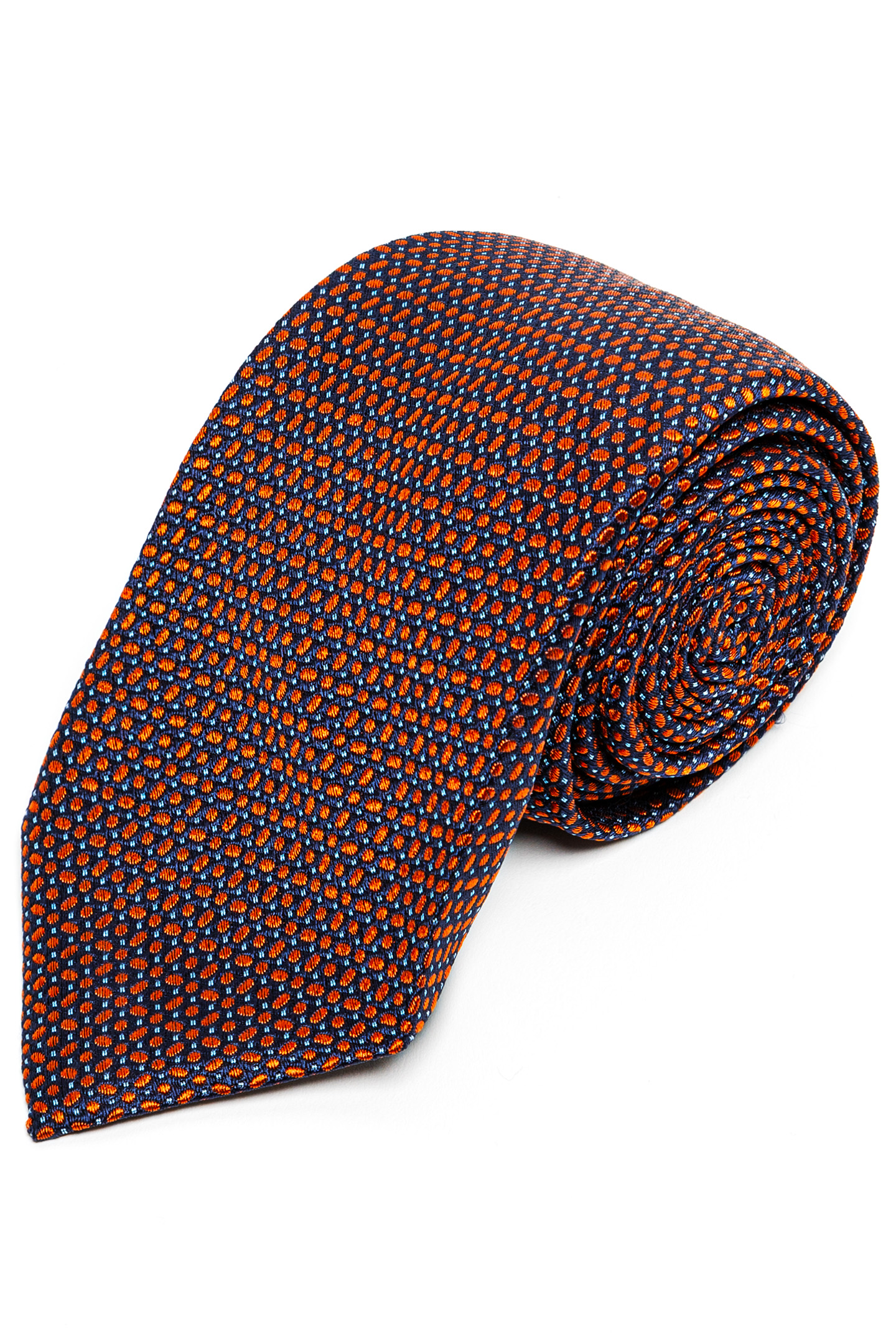 Tangerine Patterned Silk Tie