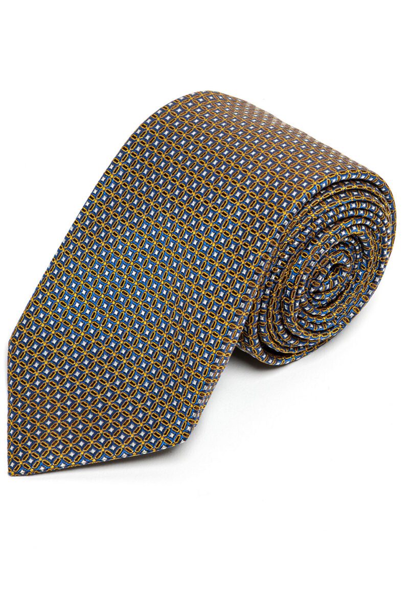 Yellow Patterned Silk Tie