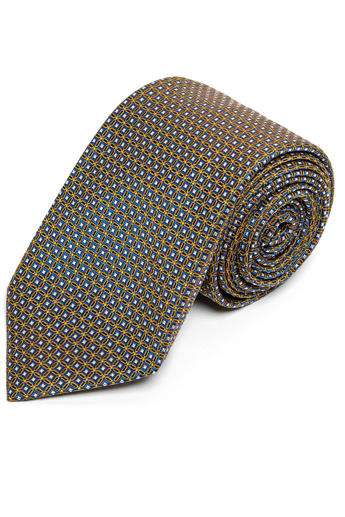 Yellow Patterned Silk Tie